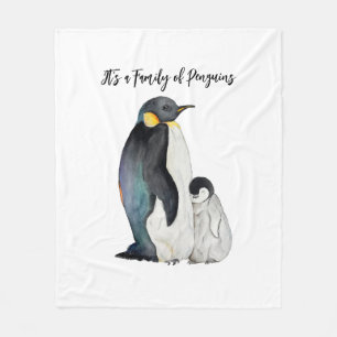 Es ist eine Familie von Pinguinen Aquarell zeichne Fleecedecke