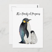 Es ist eine Familie von Pinguinen Aquarell zeichne Postkarte (Vorne/Hinten)