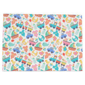 Es ist eine farbenfrohe Babydusche Große Geschenktüte (Rückseite)