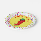 Es ist eine Fiesta mit Confetti-Muster Pappteller (Schrägansicht)