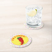 Es ist eine Fiesta mit Confetti-Muster Runder Pappuntersetzer (Vor Ort)