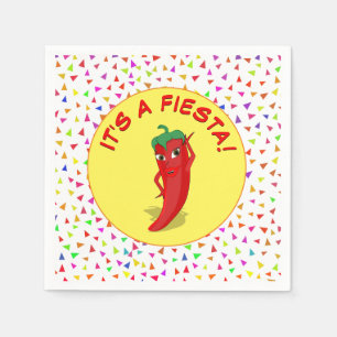 Es ist eine Fiesta mit Confetti-Muster Serviette