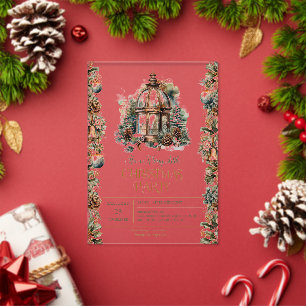 Es ist eine fröhliche kleine Weihnachtsfeier-Einla Acryleinladungen
