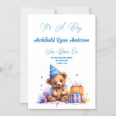 Es ist eine Geburtsankündigung eines Jungen Magneteinladung (Vorderseite)