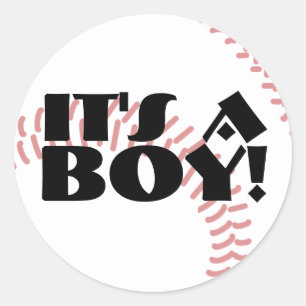 Es ist eine Geburtsankündigung von Boy Baseball Runder Aufkleber