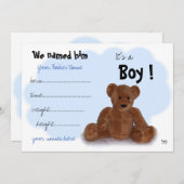 Es ist eine Geburtsankündigung von Jungen Ankündigung (Vorne/Hinten)