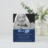 Es ist eine Geburtshilfeverkündung eines Babys Ankündigung (Stehend Vorderseite)