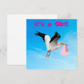 Es ist eine Geburtskarte für Mädchen (Vorne/Hinten)