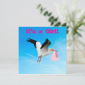 Es ist eine Geburtskarte für Mädchen (Stehend Vorderseite)