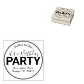 Es ist eine Geburtstagsparty-Rücksendeadresse Gummistempel (Stempel)