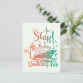 Es ist eine Geburtstagsreise! Kreuzfahrt Postkarte (Stehend Vorderseite)
