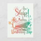 Es ist eine Geburtstagsreise! Kreuzfahrt Postkarte (Vorderseite)