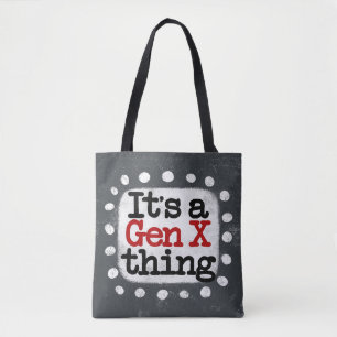 Es ist eine Gen X-Sache-Tasche Tasche