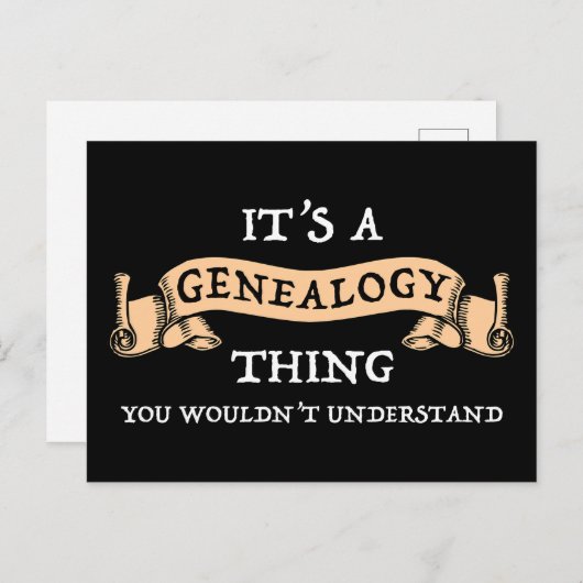 Es ist eine Genealogie - Sie würden es nicht verst Postkarte (Vorne/Hinten)