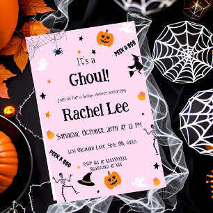 Es ist eine Ghoul-Pink-Halloween-Baby-Girl-Shower Einladung