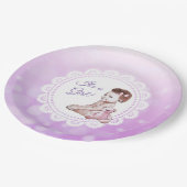 Es ist eine Girl African American Baby Shower Pappteller (Schrägansicht)