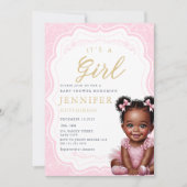 Es ist eine Girl-Afroamerikaner-Mädchen-Dusche Einladung (Vorderseite)