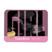 Es ist eine Girl-Ankündigung - Sonogramm mit DIY T Magnet (Horizontal)