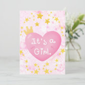 Es ist eine Girl Announcement Card Dankeskarte (Stehend Vorderseite)