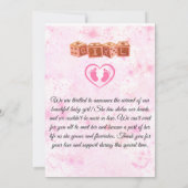 Es ist eine Girl Announcement Card Dankeskarte (Rückseite)