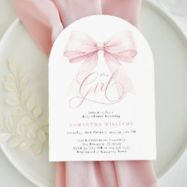 Es ist eine Girl Arch Pink Bow Baby Dusche Einladung