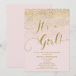 Es ist eine Girl Baby Dusche Blush Pink & Gold Con Einladung