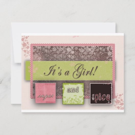 Es ist eine Girl-Baby-Dusche Einladung (Vorderseite)