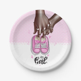 Es ist eine Girl Baby Dusche Pink Girl Shoes Pappteller