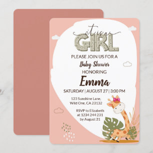 Es ist eine Girl Baby Giraffe Baby Shower Einladun Einladung