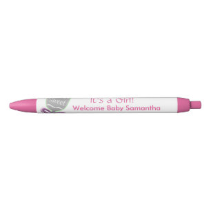 Es ist eine Girl Baby Rattle Pink Star Bow Ankündi Kugelschreiber