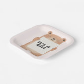 Es ist eine Girl Bear Baby Dusche pink Pappteller (Gewinkelt)