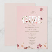 Es ist eine Girl Blush Fall Baby Dusche II Einladung (Vorne/Hinten)