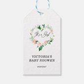 Es ist eine Girl Blush Pink Babydusche Geschenkanhänger (Vorderseite)