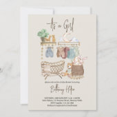 Es ist eine Girl-Boho-Kinderzimmer-Kinderdusche, d Einladung (Vorderseite)