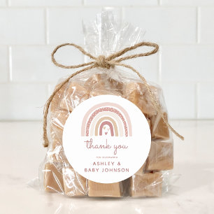 Es ist eine Girl Boho Rainbow Baby Dusche Danke Runder Aufkleber