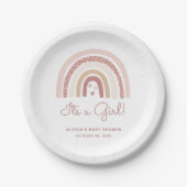 Es ist eine Girl-Boho-Rainbow-Baby-Dusche Pappteller (Vorderseite)