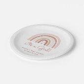 Es ist eine Girl-Boho-Rainbow-Baby-Dusche Pappteller (Schrägansicht)