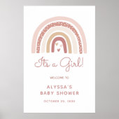 Es ist eine Girl-Boho-Rainbow-Baby-Dusche Willkomm Poster (Vorne)