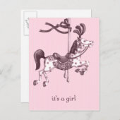Es ist eine Girl Carousel Pferd Postkarte (Vorne/Hinten)