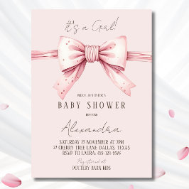 Es ist eine Girl Coquette Blush Pink Bow Baby Dusc Einladung