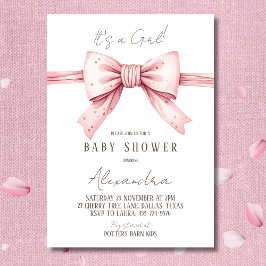 Es ist eine Girl Coquette Pink Bow Baby Dusche Einladung
