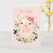 Es ist eine Girl Floral Pig Baby Duschkarte Karte (Gelbe Blume)