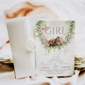 Es ist eine Girl Floral Woodland Bear Baby Girl Du Einladung