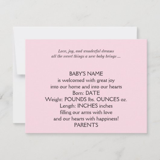 Es ist eine Girl Foto Baby Ankündigung (Vorderseite)