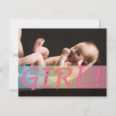 Es ist eine Girl Foto Baby Ankündigung (Rückseite)