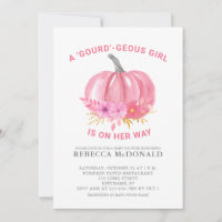 Es ist eine Girl Fun Pun Pink Pumpkin Baby Dusche