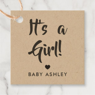 Es ist eine Girl-Geschenkmarke, Baby-Shower-Gesche Geschenkanhänger