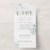 Es ist eine Girl-Gold-Baby-Dusche | Windeln  All In One Einladung (Innen Boden)