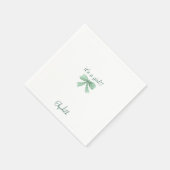 Es ist eine Girl Green Bow Baby Dusche Serviette (Ecke)