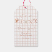 Es ist eine Girl Niedlich Brown Gingham Notedry Ba Geschenkanhänger (Rückseite)